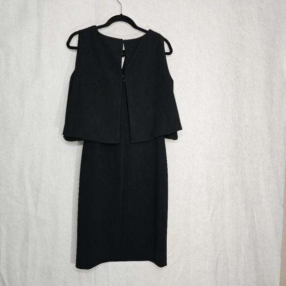 Joseph Ribkoff Black Robe Caplet Sheath Dress 14 - Picture 2 of 12